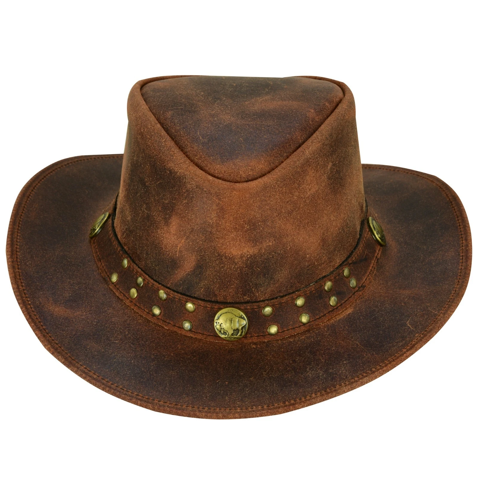 Arizona Leather Hats for Men & Women Cowboy Western style Shapeable Brim Hat