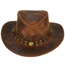 Arizona Leather Hats for Men  Women Cowboy Western style Shapeable Brim Hat