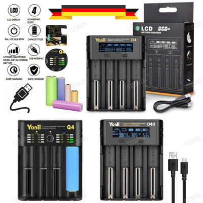 LCD-Akku Ladegerät Für AA/AAA NiMH Batterieladegerät USB Wiederaufladbare DE