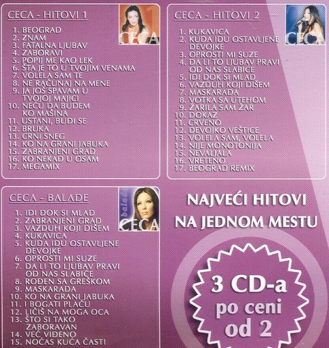 CECA 3 CD Box Svetlana Velickovic Balade 1&2 Hitovi Best Hit Folk Narodna Muzika - Picture 2 of 2