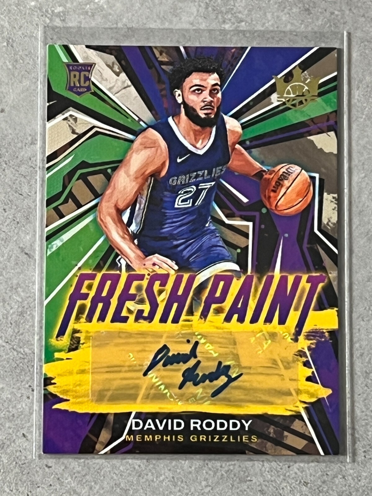 2022 Court Kings Fresh Paint David Roddy SP Rookie RC Auto /199 #FP-DRM Grizz