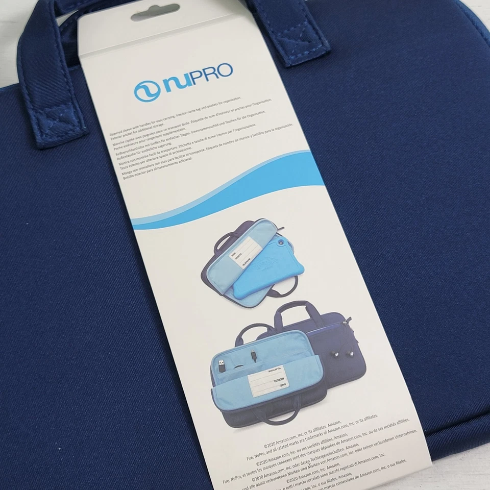 NuPro Blue Zipper Neoprene Sleeve For Fire Tablet 7-8" Padded Carrying Case New! - Image 4 of 4