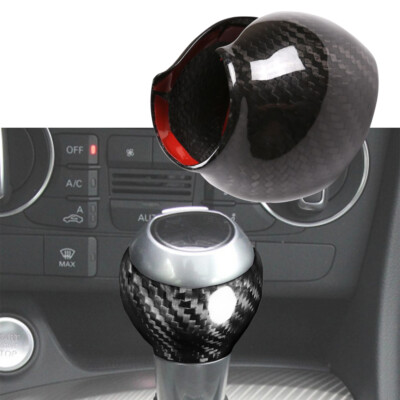 Gloss Real Carbon Fiber Gear Shift Knob Handle Cover Fits 14-18 RS7 RS6