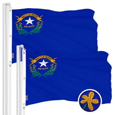 G128 2 Pack Nevada NV State Flag 6x10 Ft ToughWeave Embroidered 600D Polyester