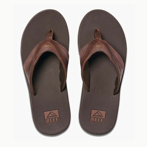 Mens REEF Leather Fanning Flip Flops 