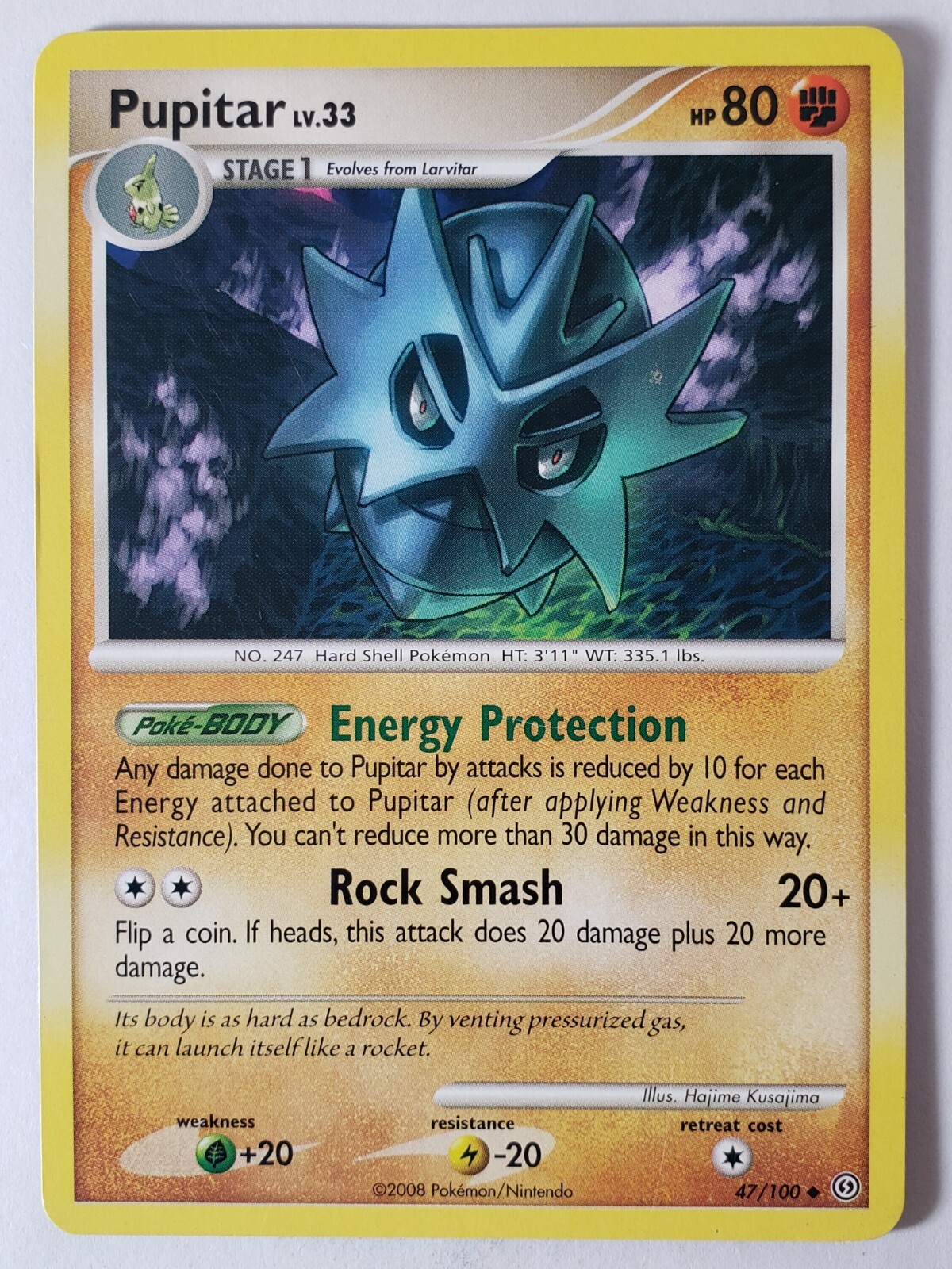 Pupitar 47/100 LP - Stormfront Pokemon Card - $2 Combined Shipping