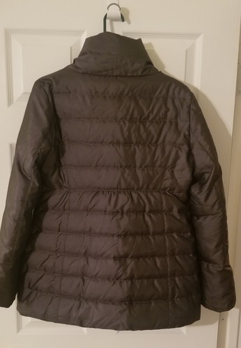 Ann Taylor Loft Down Puffer Black Coat w/snap Closure - size Small - Picture 2 of 2