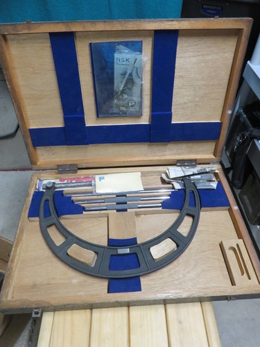 NSK Nippon Sokutei 6-12" Micrometer, Wooden Box, Original Cert, (H77105) - Picture 2 of 18