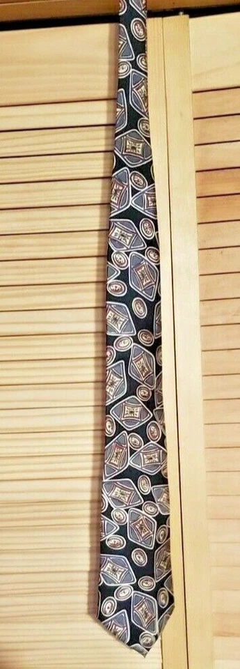 Corbata de cuello Boston Traders 100 % seda para hombre diseño multicolor Foto 2 de 4