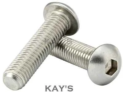 KAYFAST BUTTON HEAD SCREWS ALLEN SOCKET BOLTS M3 M4 M5 M6 M8 A2 STAINLESS STEEL DIN 7380