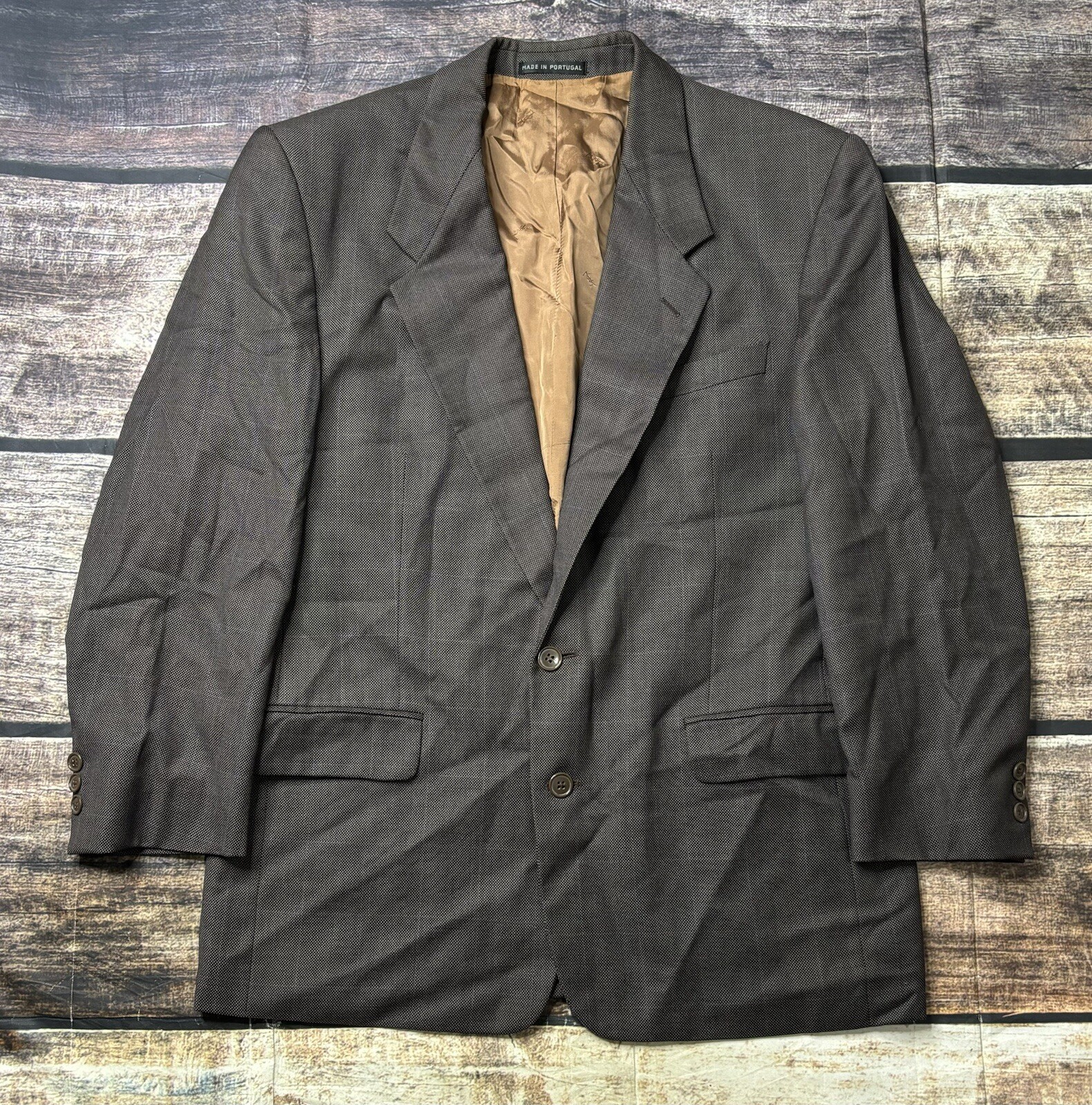 Yves Saint Laurent Giacca Blazer Uomo 42 Finestra Lana Marrone