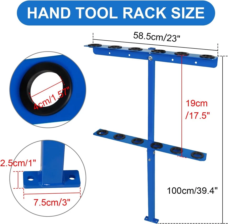 Rack de ferramentas manuais para paisagem reboque de caminhão, rack de mão vertical para paisagismo - Imagem 2 de 4