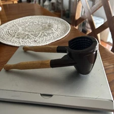 Vintage Heavy Duty Nut Cracker Hand Held For Pecans & Walnuts with Wood Handles