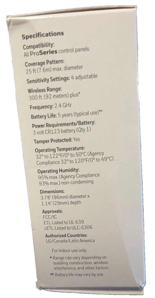 Brand New Honeywell PROSIXGB Pro Series Wireless Glassbreak Sensor, 25' Range - Image 3 of 4