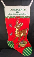 VTG Rudolph The Red Nosed Reindeer Large Christmas Stocking Robert L May Co.