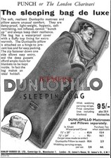 Original WW2 DUNLOPILLO Sleeping Bags ADVERT Small Vintage 1941 Print Ad 162/144
