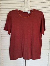 Vintage Liz Claiborne Womens Short Sleeve Blouse Color : Rust Size: M