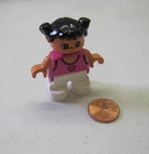 Lego Duplo Toddler Girl Daughter Pink Heart Shirt Figure Vintage Black Hair