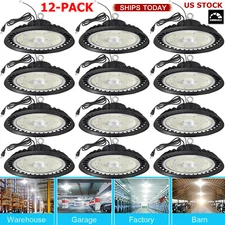 12 Pack UFO LED High Bay Lights 150W, 5000K Daylight, Commercial LED Shop Lights