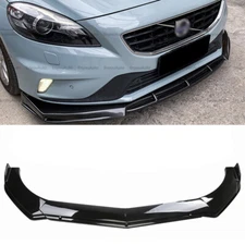 For Volvo  C40 Xc40 Xc60 Xc90 Front Bumper Lip Spoiler Splitter Glossy Black