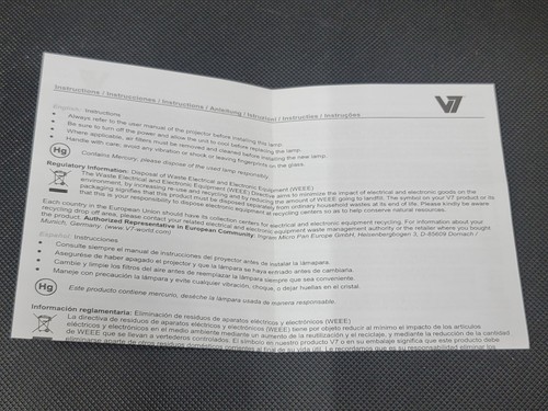 V7 Projector Replacement Lamp for select 3M & Smartboard Projectors (VPL1783-1E) - Picture 2 of 17