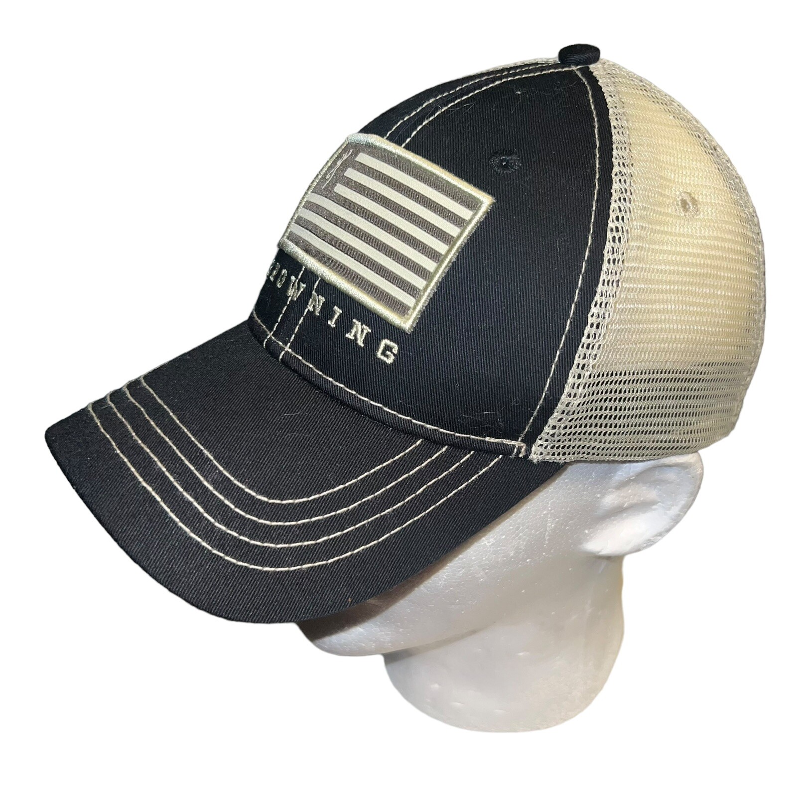 Browning Hat Snapback Trucker Adjustable Gray/Bla… - image 2