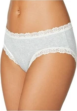 Jenni by Jennifer Moore Women's Lace Trim Hipster Panty Gray Flamingos XXL