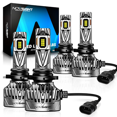 NOVSIGHT 4x 9005 9006 Combo LED Headlight Bulbs 80000LM 6500K Canbus Eorror Free