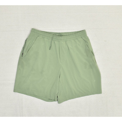 Lululemon Men's Sweat Athletic Shorts Drawstring Polyester Green Size L Stained