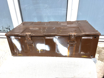 VINTAGE GROSSE METALL MUNITION AUFBEWAHRUNGSBOX BEHÄLTER
