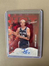 2022-23 Panini Hoops Jeremy Sochan Rookie Signature Red Auto 21/25 Spurs
