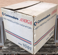 vintage EMBALLAGE CARTON original AMIGA 1081 MONITOR pour ORDINATEUR COMMODORE