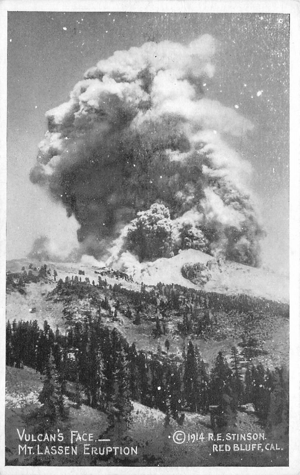 1920s Mount Lassen California Volcano eruption Allen Printer Postcard 25-6795