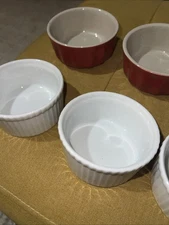 French Porcelain Souffle APILCO Ramekins, 8 Lot , Creme Brulee 2 Brands Free 🎁