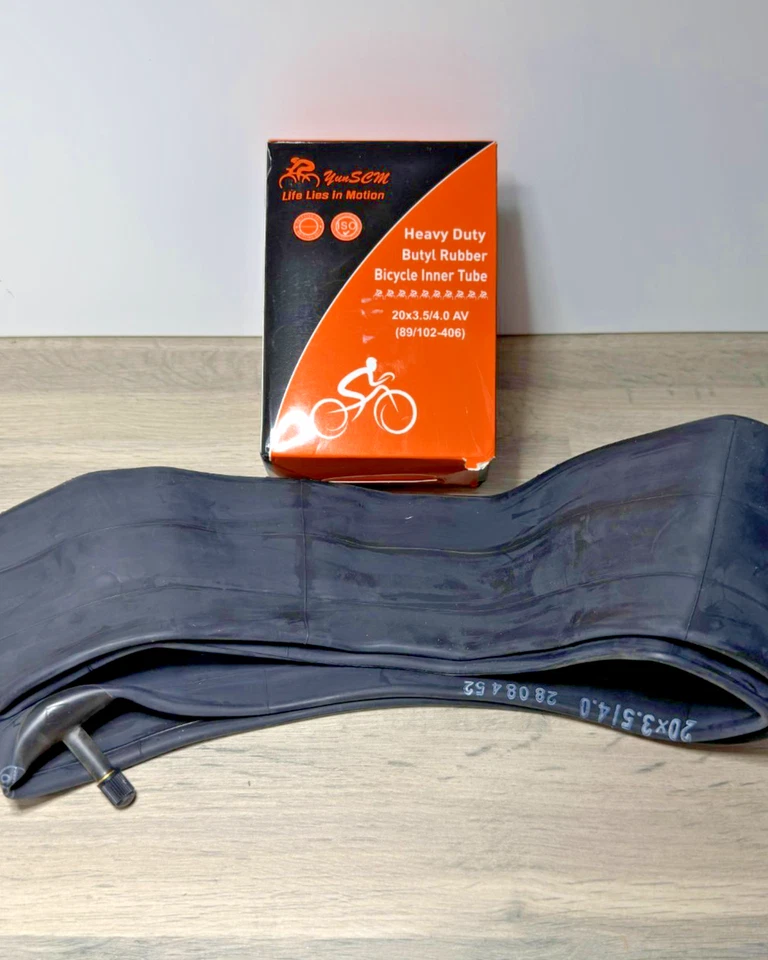 YunSCM Heavy Duty Bike Inner Tube 20x3.5/4.0 AV Butyl Rubber Fat Tyre NEW - Image 2 of 4