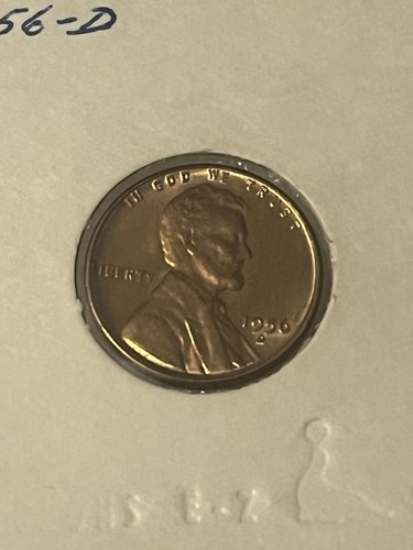 1956 D Lincoln Wheat Cent Error - Obverse Die Crack / Reverse Lincoln Ghost - Picture 4 of 9