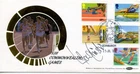 1986 C'WEALTH GAMES GREAT BRITAIN BENHAM FDC SIGNED LINFORD CHRISTIE VGC