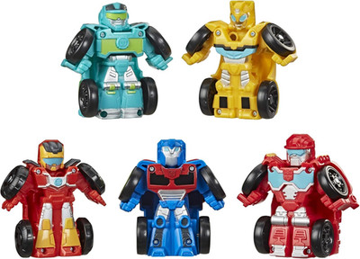 Playskool Heroes Rescue Bots Academy Mini Bot Racers Converting Robot Toy 5-Pack