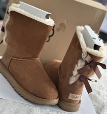 UGG Women Bailey Bow II Chestnut Winter Boot US Size 7