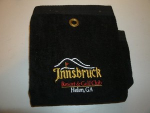 Rare Black Golf Towel from Innsbruck golf Club, Helen, GA Vintage