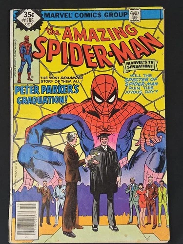 Amazing Spider-Man Vol 1 #185 GD KEY Peter Parker Graduation  VINTAGE Loose Covr