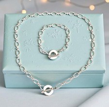 Silver Belcher Toggle Necklace Minimalist Silver T Bar Chain Necklace Gift 