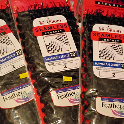 Mix  Lot 11 Packs Miss Origin Seamless Crochet  Human Hair Blend 20in Black