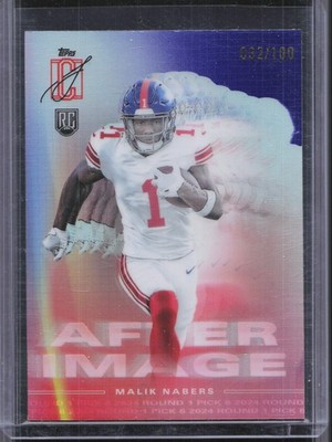 2024 Topps Signature Class #AI-11 Malik Nabers After Image Rookie Purple #/100
