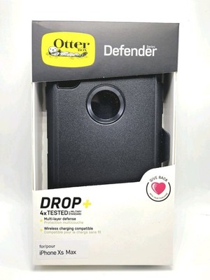 IPhone Xs Max Case - Black Otterbox Defender  - Wireless Charging Compatible 