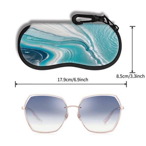 Custodia per occhiali da sole ultraleggera in neoprene cerniera custodia morbida con clip da cintura... - Foto 2 di 6