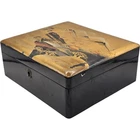 Vintage Japanese Lacquer Box Made In Japan Scenic Design Antique TH