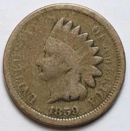 1859 1c Indian Head Cent - RAW - IHC - Penny - Nice Coin