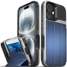 vCommute for iPhone 16 Wallet Case, [Military Grade Drop Protection] Flip Lea...