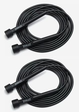 2 X Everlast Unisex Adjustable Skipping Rope Sport Black Fitness Cardio Enduranc